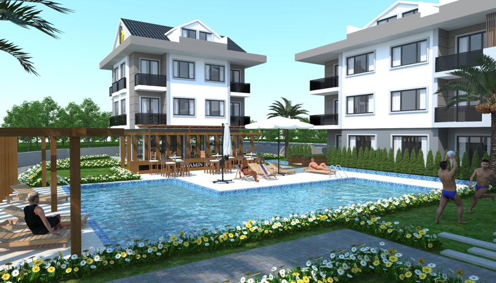 1+1 apartments for sale in dalaman with site security SPECİAL PRİCE!!