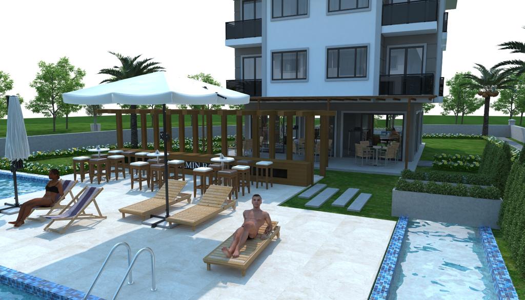 2+1 apartments for sale in dalaman with site security